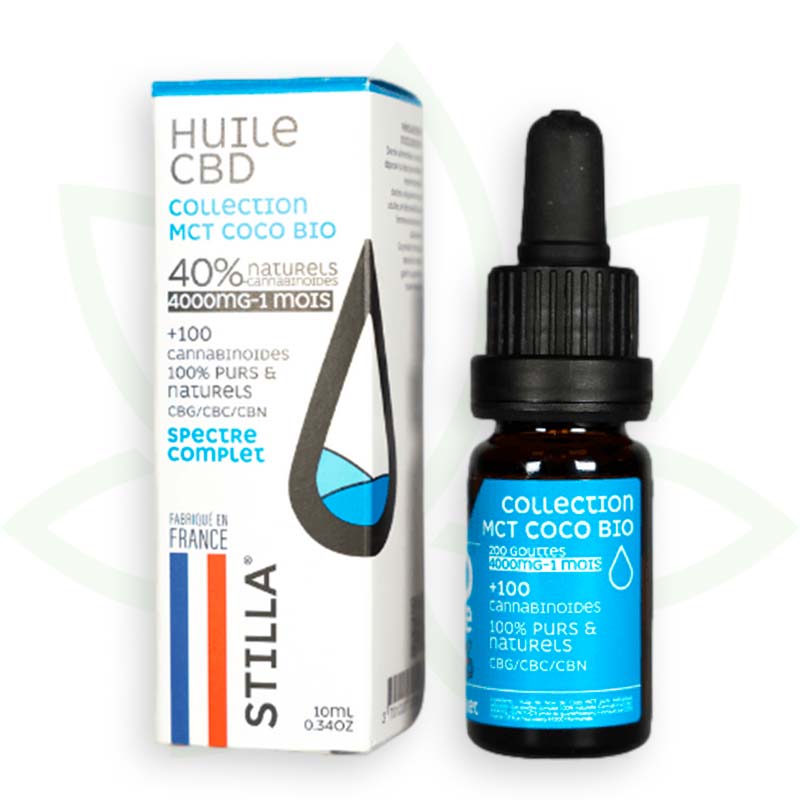 cbd olie mct kokosnød 40 procent 10ml fuld spektrum stilla france mafrenchweed 12