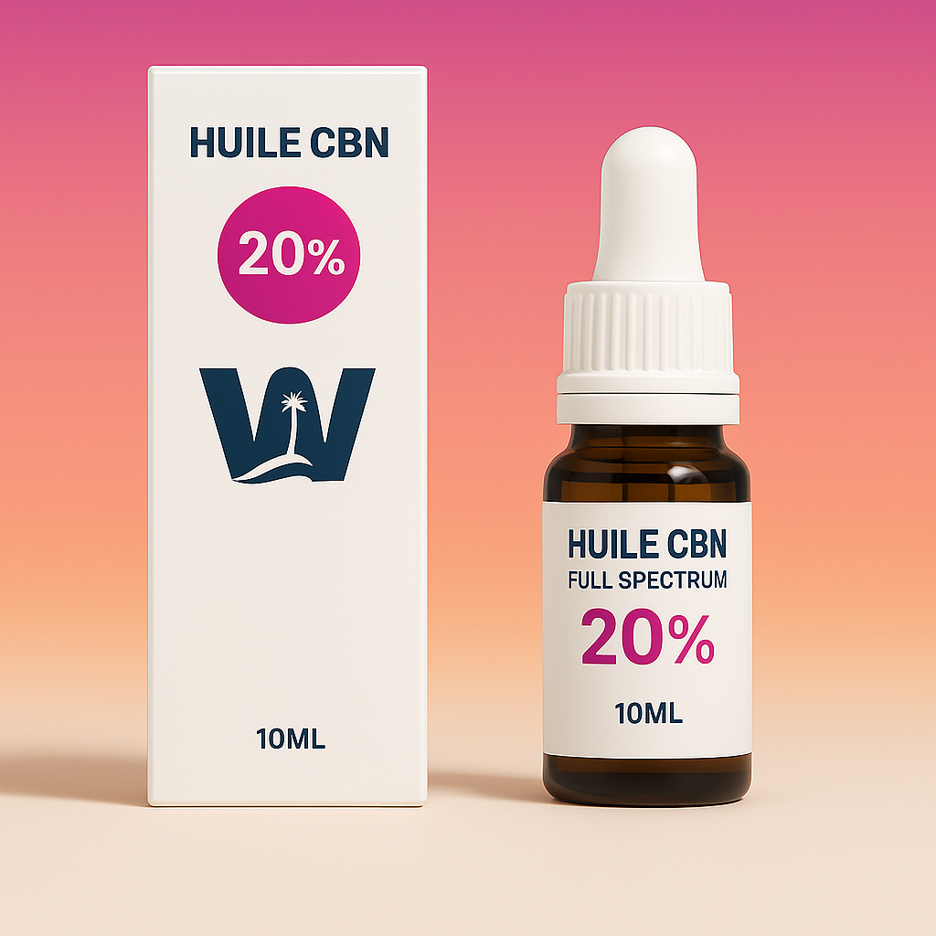 Hampefrøolie CBN 20 % + CBD 5 % + CBN 20 % + CBD 5 %.