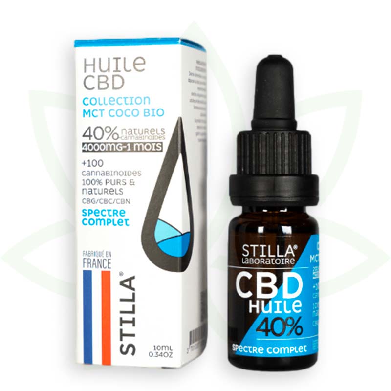 cbd olie mct kokosnød 40 procent 10ml fuld spektrum stilla france mafrenchweed 10