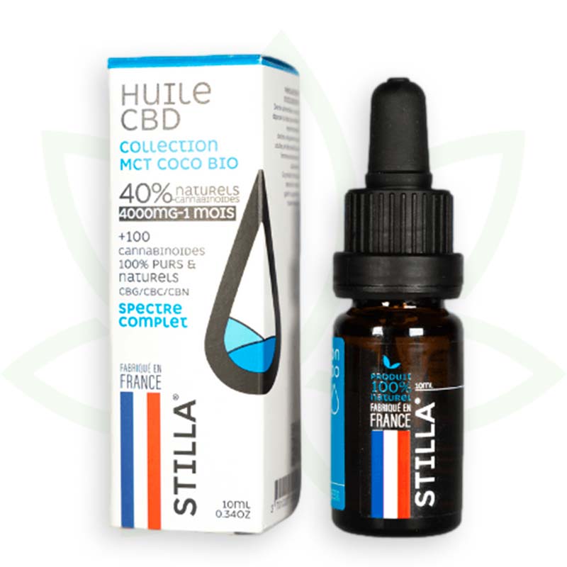 cbd olie mct kokosnød 40 procent 10ml fuld spektrum stilla france mafrenchweed 11